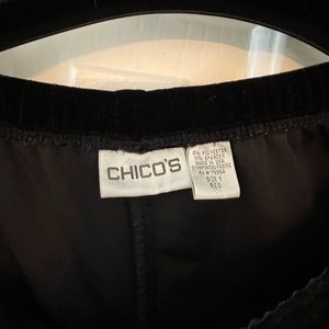 Chico’s washable black velvet pants.